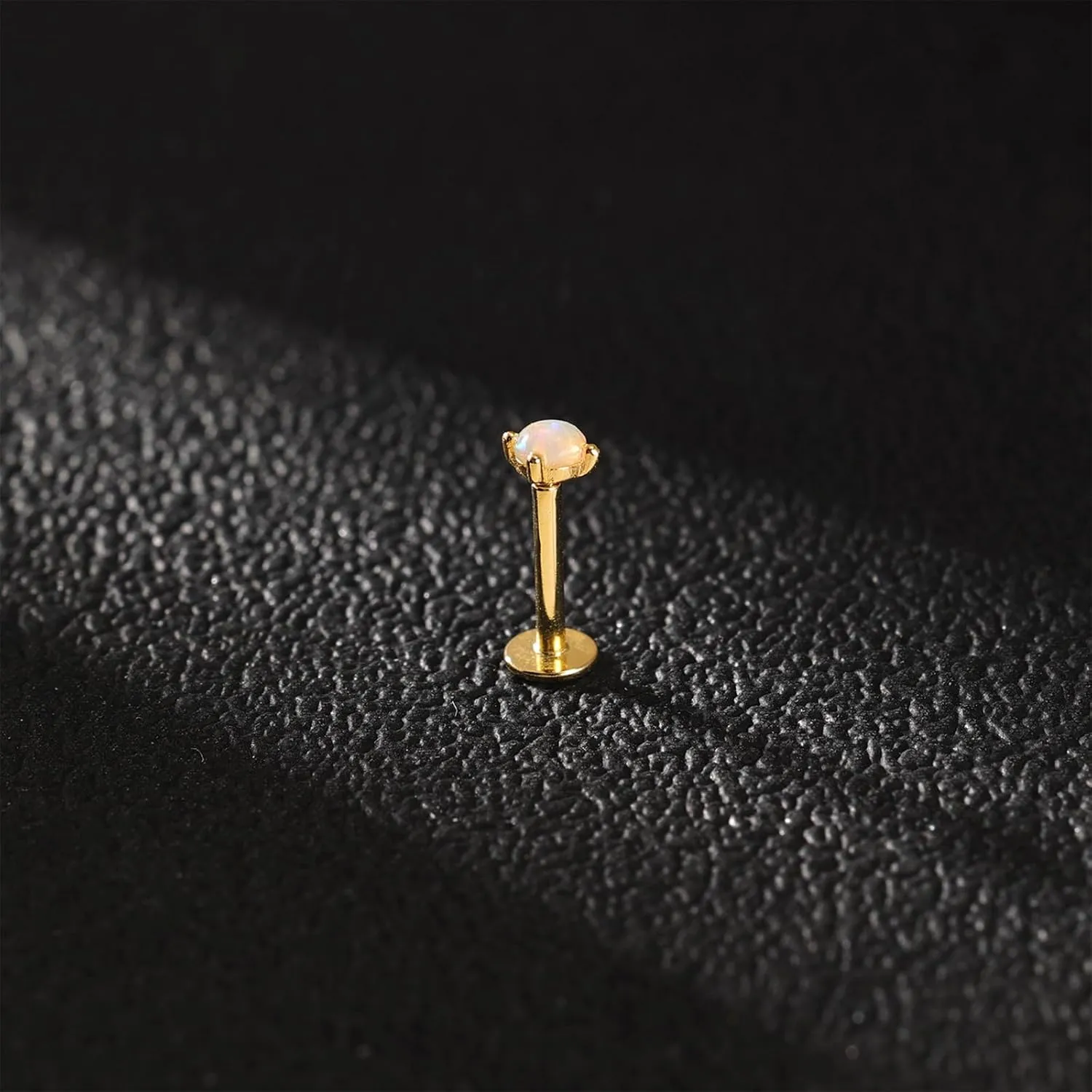 AoedeJ 1 Pcs Sterling Silver Opal Earrings for Women 16g Flat Back Earrings Opal Flat Back Stud Earrings Internally Threaded Earrings for Women