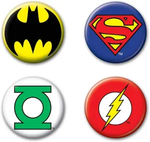 Ata-Boy DC Comics 4 Button set, 1.5" - Round Officially Licensed Collectible Pin-Back Buttons