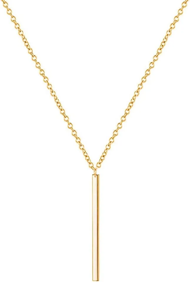Bar Y Necklace Simple Long Vertical Bar Necklace Long Chian Necklace for Women