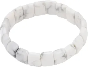 Beaded Bracelet,Handmade Bracelet,Natural Stone Bracelets White Pine Color Rectangle Beads Stretch Bangle,Boho Friendship Jewelry,Which Can Bring Luck, Happiness and Prosperity