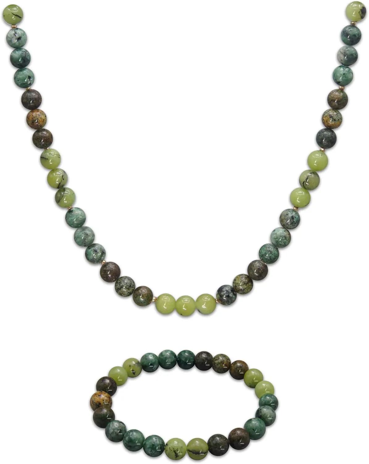 Beaded Necklace for Women,8MM Jasper Stone Necklace, Handmade Fashion Jewelry Gifts,Bead Choker Necklace