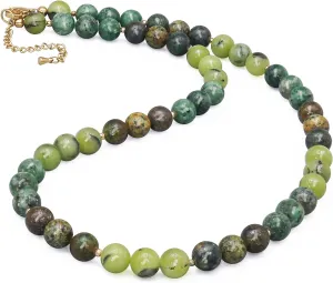 Beaded Necklace for Women,8MM Jasper Stone Necklace, Handmade Fashion Jewelry Gifts,Bead Choker Necklace