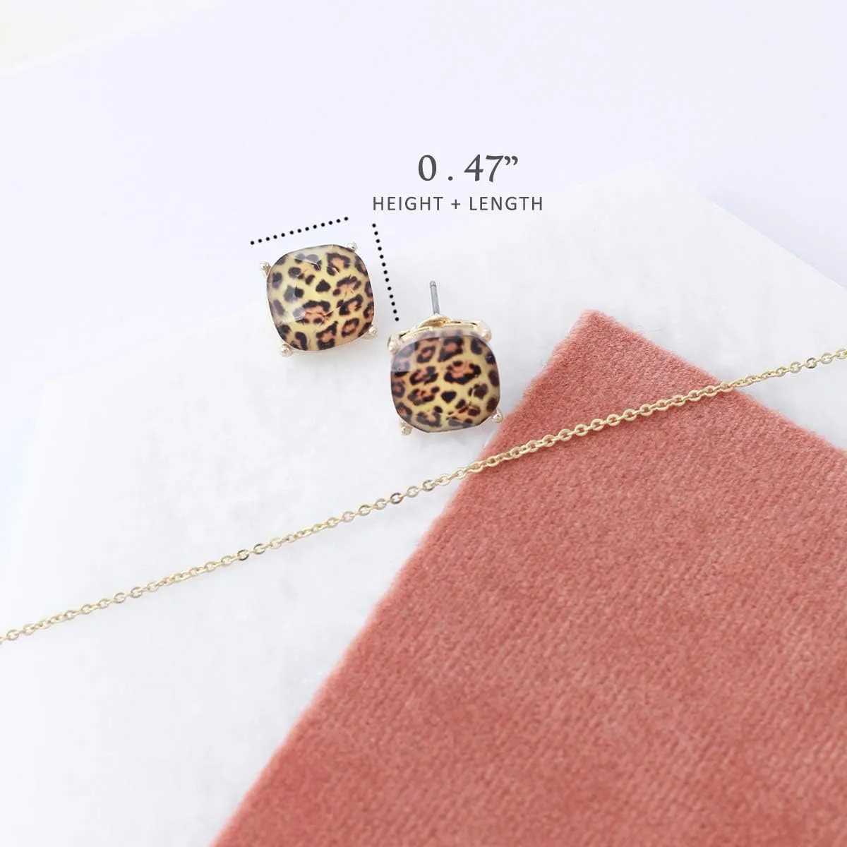 Beautiful Gemstone Earrings for Women - Dainty Cushion Cut Matching Acrylic Gemstones with Stainless Steel Posts - Simple, Delicate Gems - Stud Earrings in an Open-Back Setting