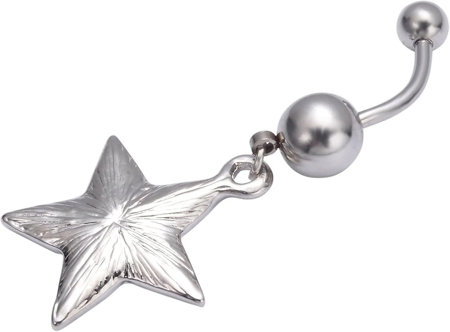 Belly Rings for Women Hypoallergenic, Stainless Steel Piercing Jewelry Belly Button Rings Body Star Shape with Cubic Zirconia
