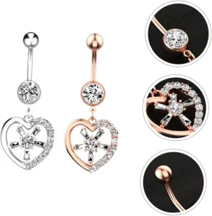 BESPORTBLE Sturdy Stainless Steel Navel Rings Navel Piercing Adornment Fashion Jewelry for Art Lovers