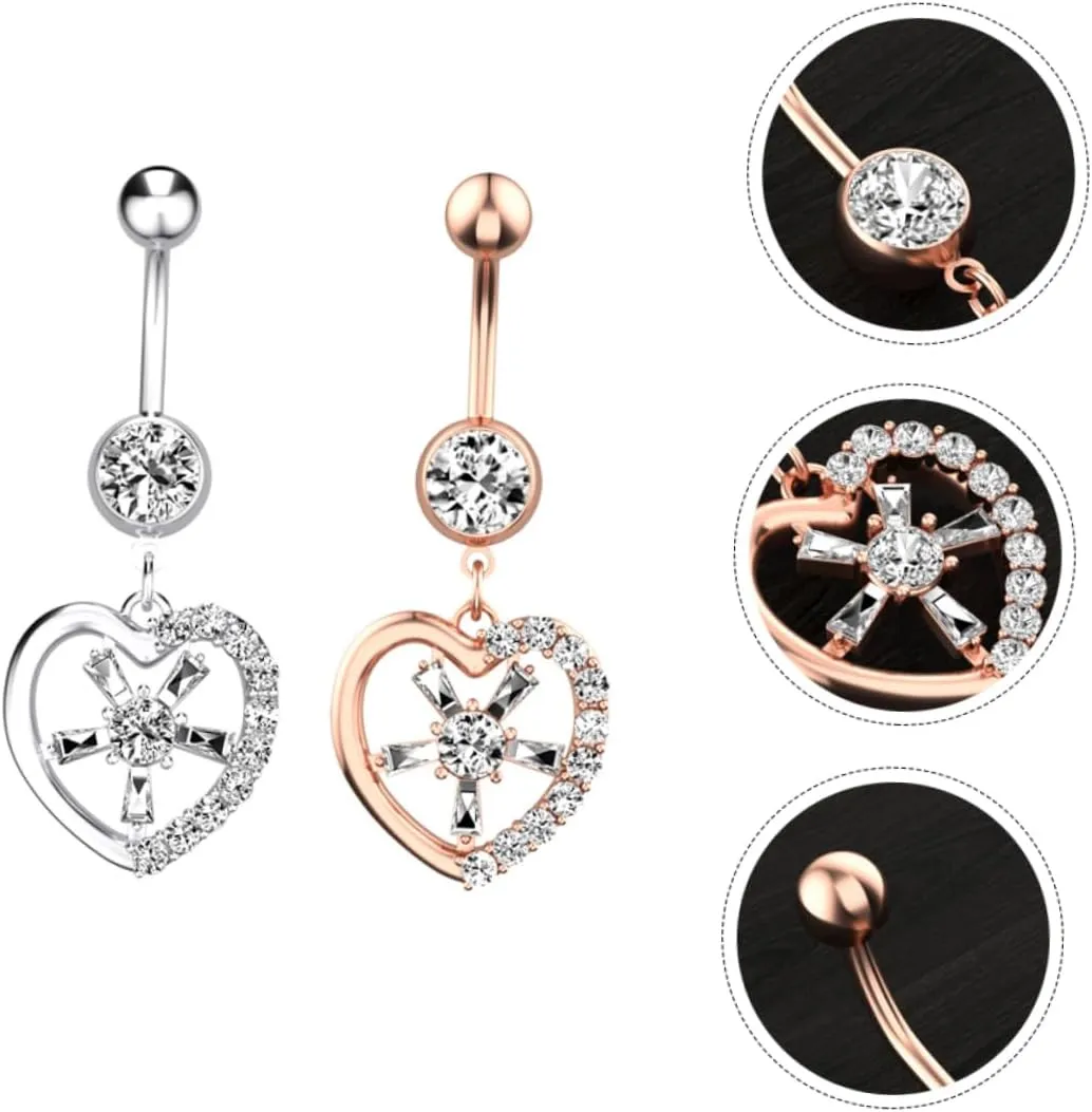 BESPORTBLE Sturdy Stainless Steel Navel Rings Navel Piercing Adornment Fashion Jewelry for Art Lovers