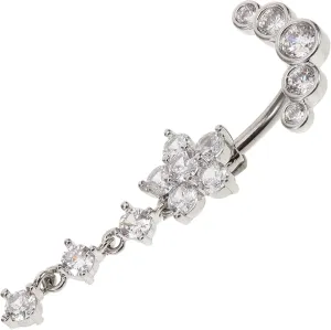 BESTYASH Flower Navel Ring Belly Button Piercing Jewelry Fashion Accessory Short Belly Ring Pregnancy Belly Jewelry