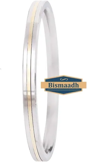 BISMAADH Sikh Punjabi Kada Brass Stainless Steel Bracelet for Men 7mm Thickness