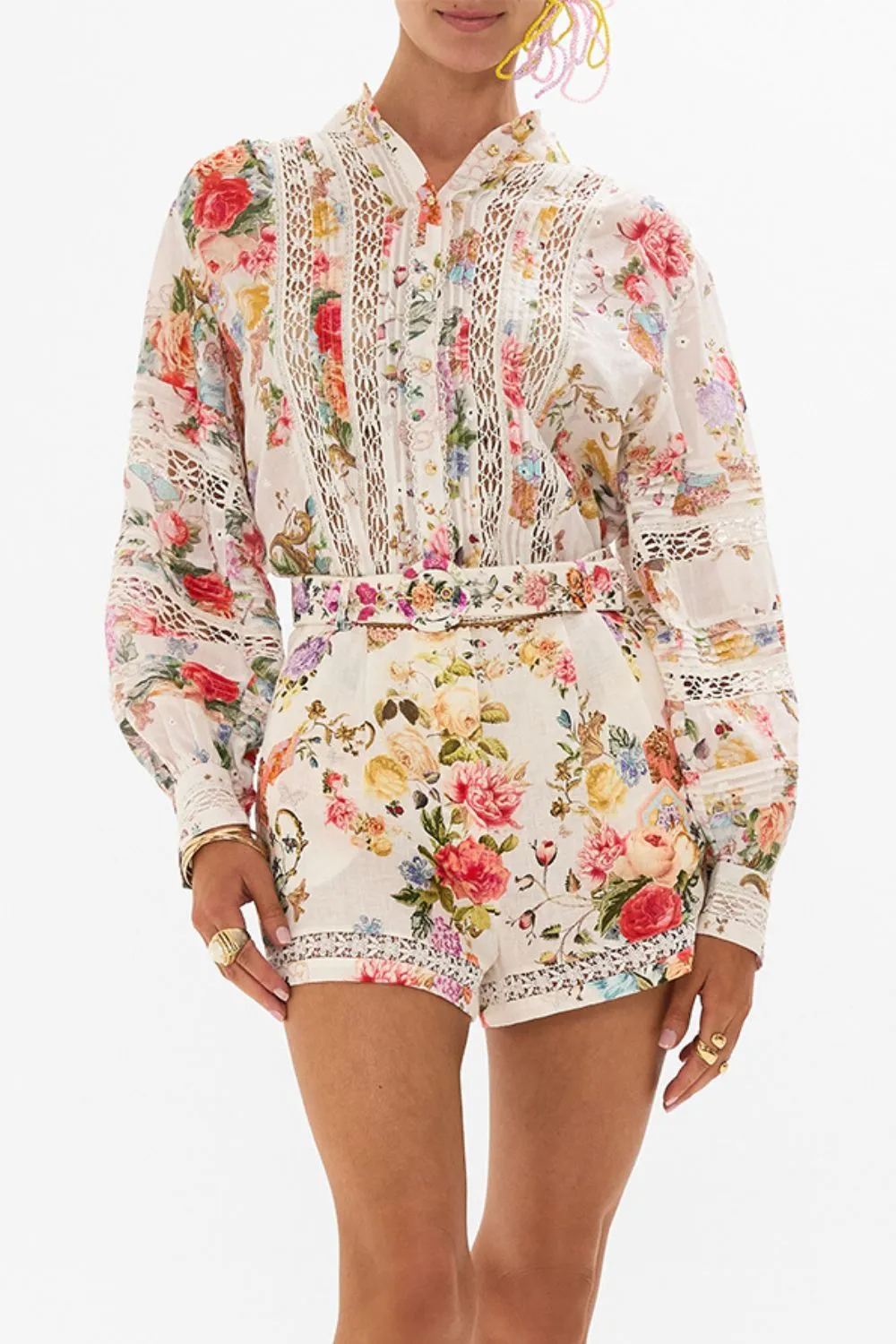 BLOUSON SLEEVE BLOUSE WITH YOKE AND PINTUCKS SEW YESTERDAY