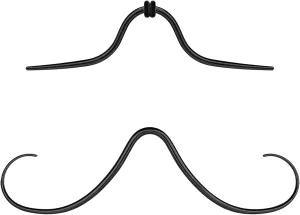 BodyAce 14G 16G Mustache Septum Ring, 316L Surgical Steel Nose Rings for Men Women, 2Pcs Funny Mustache Hanger Piercing Nose Jewelry Black Gold Silver