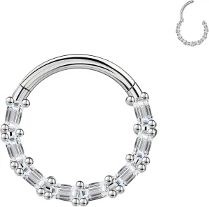 BodyAce 16G Septum Hoop Hinged Nose Rings, High Crafted Conch Helix Earrings for Women Men, Stainless Steel Septum Clickers Lip Piercing Labret Daith Rings