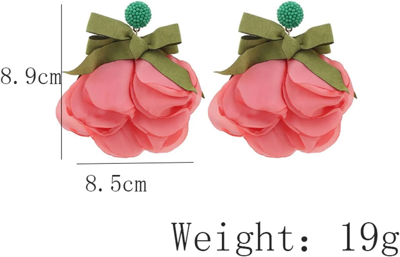 Bohemian Fabric Bow Flowers Bowknot Dangle Drop Earrings for Women Jewelry Bridal