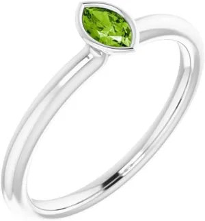 Bonyak Jewelry Sterling Silver Imitation August Stackable Ring Unique Design, Size 7