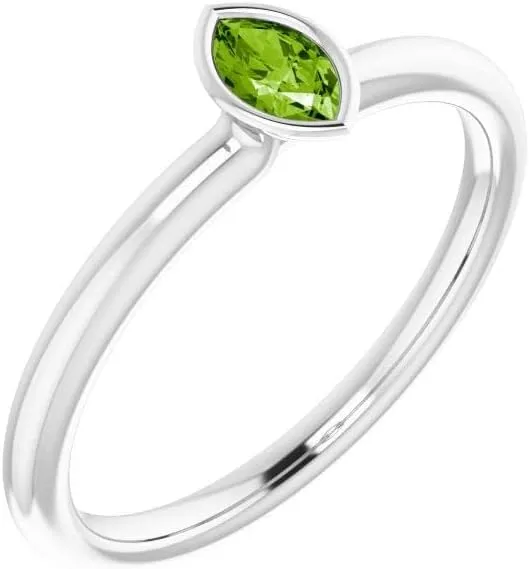 Bonyak Jewelry Sterling Silver Imitation August Stackable Ring Unique Design, Size 7