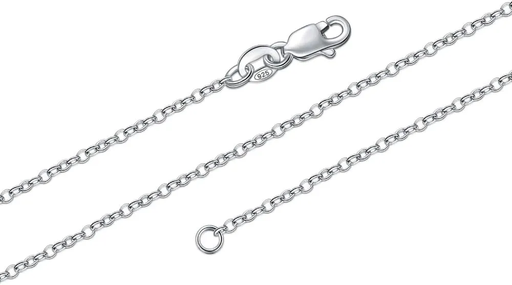BORUO 925 Sterling Silver Cable Chain Necklace, 1mm 1.5mm Italian Chain with Lobster Claw Clasp 14-30 Inch/Silver Chain Necklace, Gold Chain Necklace For Women