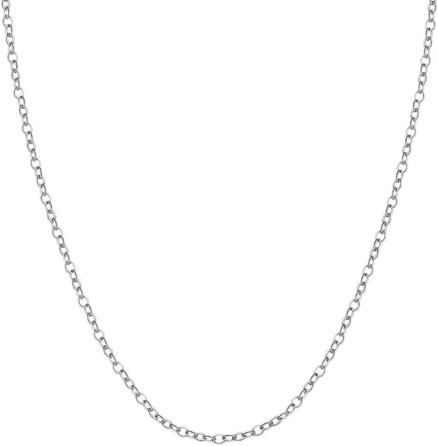 BORUO 925 Sterling Silver Cable Chain Necklace, 1mm 1.5mm Italian Chain with Lobster Claw Clasp 14-30 Inch/Silver Chain Necklace, Gold Chain Necklace For Women