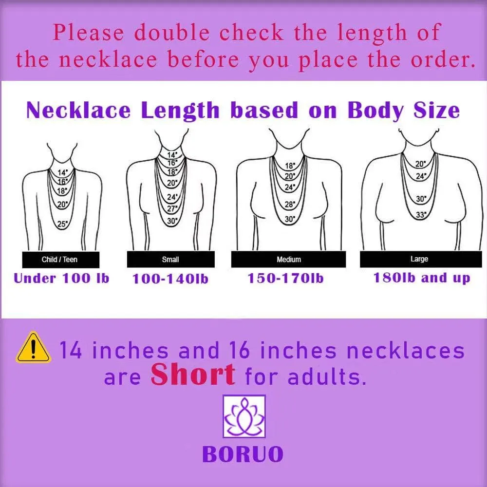 BORUO 925 Sterling Silver Cable Chain Necklace, 1mm 1.5mm Italian Chain with Lobster Claw Clasp 14-30 Inch/Silver Chain Necklace, Gold Chain Necklace For Women