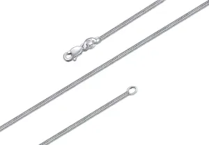 BORUO 925 Sterling Silver Snake Chain Necklace, 1mm Solid Italian Nickel-Free Chain Lobster Claw Clasp 14-30 Inch