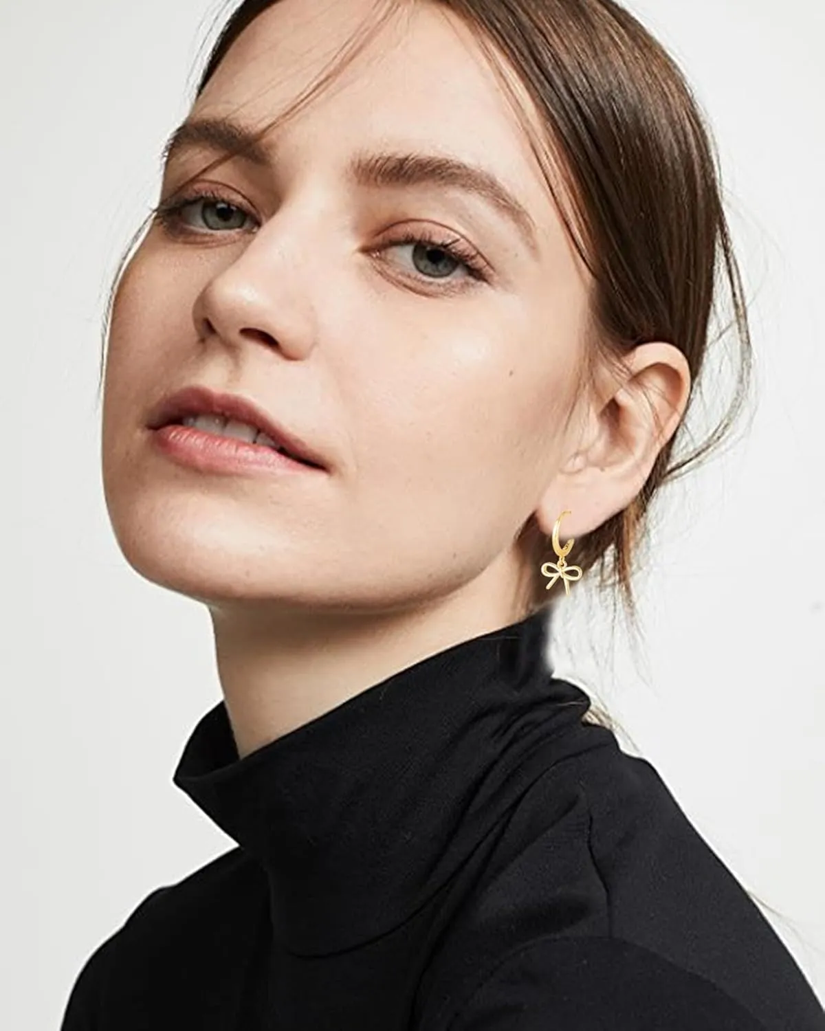 Bow Earrings for Women Pearl Bow Hoop Earrings Gold Silver Drop Dangle Earrings Trendy Bow Pearl Jewelry for Wedding Party