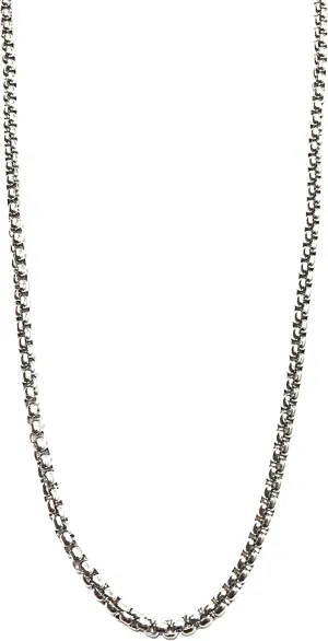 Box Round Rolo Chain 3mm Fine 14k White Gold Necklace Women Men Jewelry Strong Solid Plated Clasp Gift with Lobster Clasp (22.00)