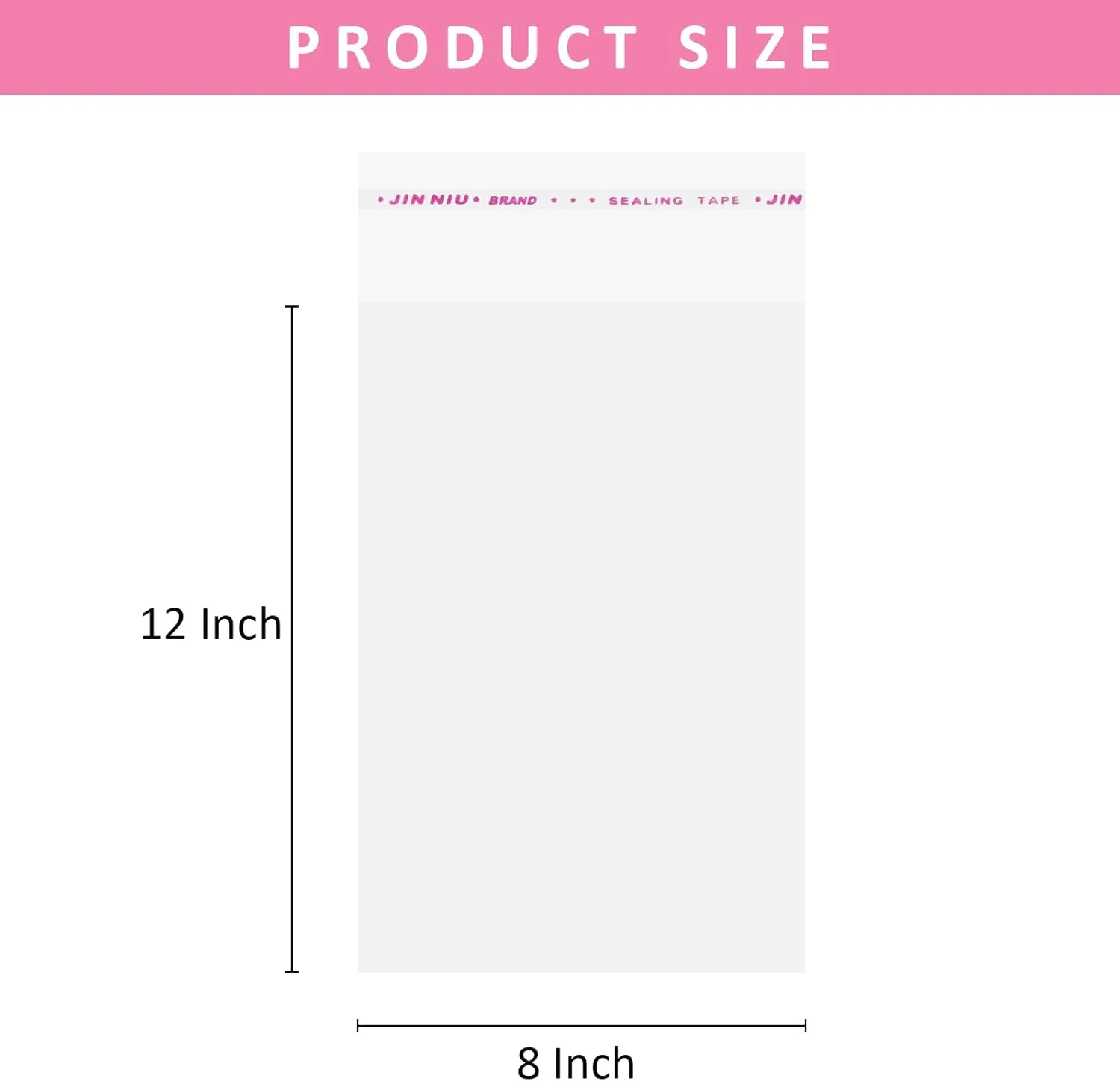 Brandon-super 200 Pack Sealing Cellophane Bags - Clear Cookie Bags Resealable, Self Adhesive for Packaging Gifts, Cookies - Candy Bags, Jewelry Bags, Sample Bags - 8X12 Inch