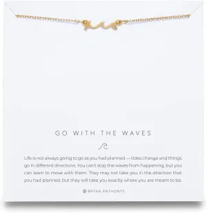Bryan Anthonys Go With The Waves 14k Gold Necklace for Women, Pendant, Adjustable Length