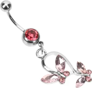 Butterfly Belly Button Ring Dangle Navel Ring for Women Fashion Jewelry Skin-friendly