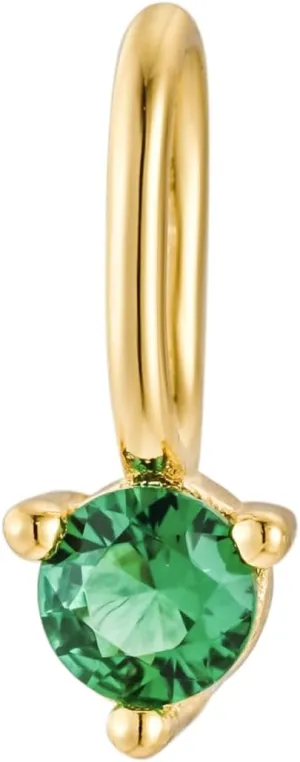 CAITLYNMINIMALIST 18K Gold Plated Dainty Birthstone Charm Mini Gemstone Pendant Gift for Women