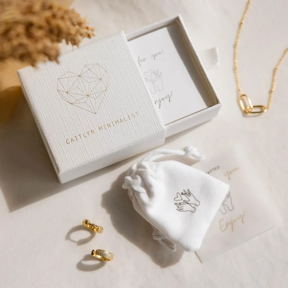 CAITLYNMINIMALIST 18K Gold Plated Dainty Birthstone Charm Mini Gemstone Pendant Gift for Women