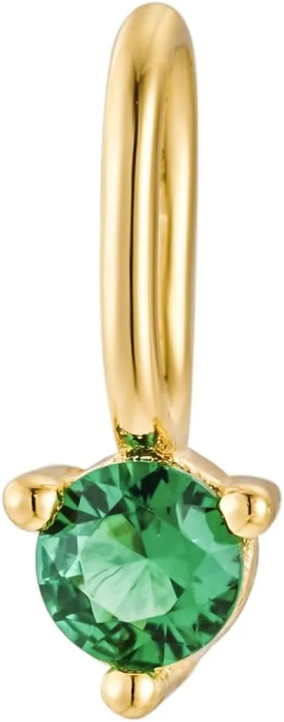 CAITLYNMINIMALIST 18K Gold Plated Dainty Birthstone Charm Mini Gemstone Pendant Gift for Women