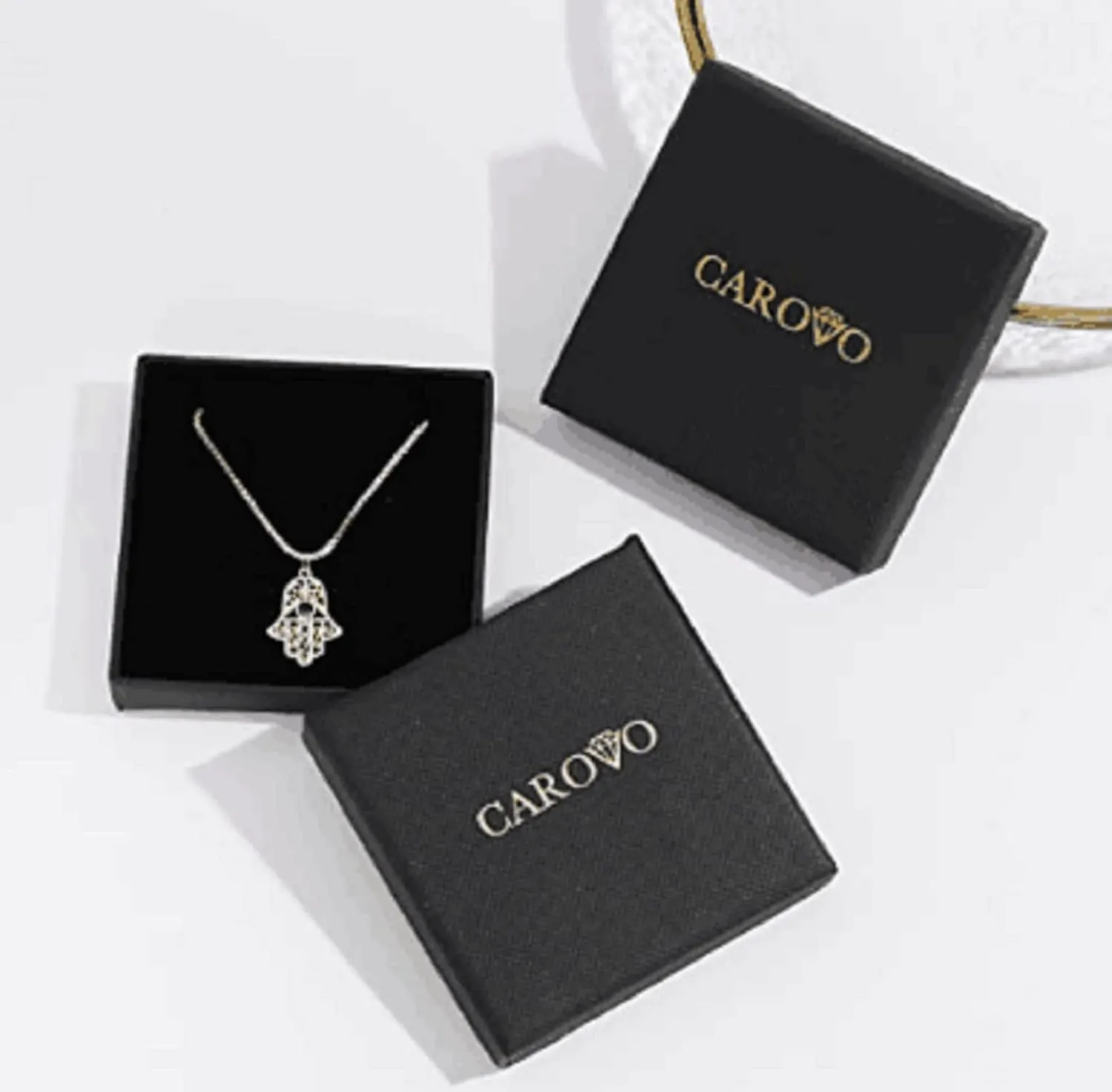 CAROVO Dainty Gold Necklace for Women 14K Plated Layered Chain Necklaces Trible Layering Paper Clip Chain Hammered Disc Link Necklace Shiny Twisted Rope Chain Necklace Jewelry