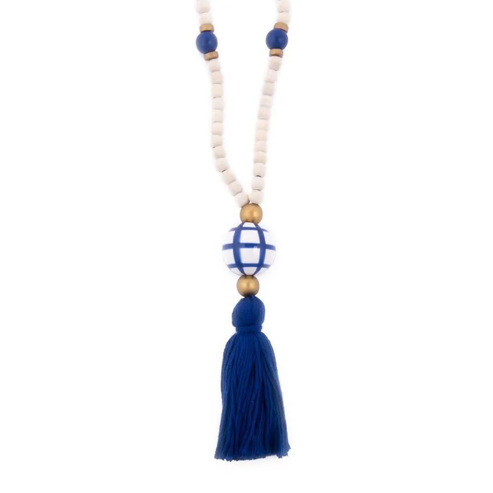 Ceramic Bead Tassel Necklaces