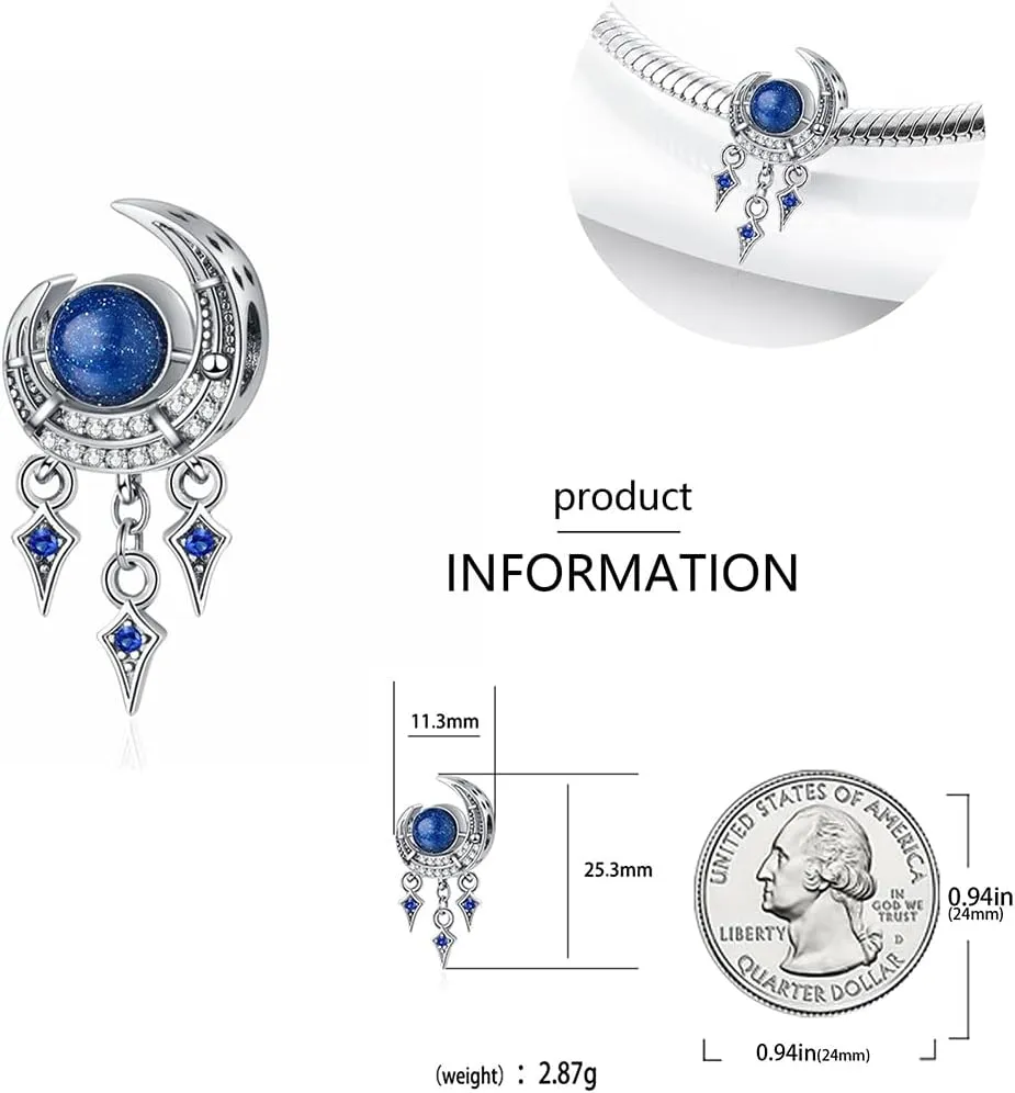 Charm for Bracelets and Necklaces, Heart Animals 925 Sterling Silver Bead Celestial Sun Moon Star Charms Jewelry Gift for Women Girls