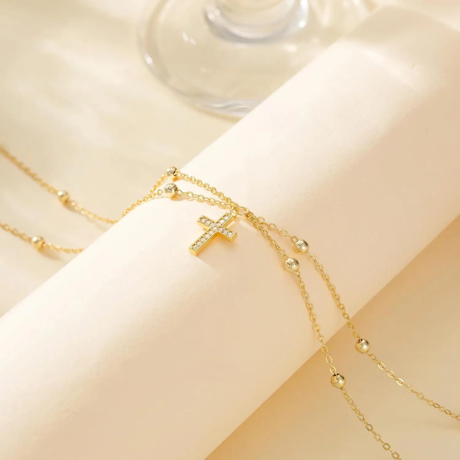 CHESKY Gold Waist Chain for Women, 14K Gold Plated Layered Belly Chain for The Waist Adjustable Waterproof Sexy Bikini Satellite Beads Chain Summer Non Tarnish Body Chain Jewelry Gifts for Women