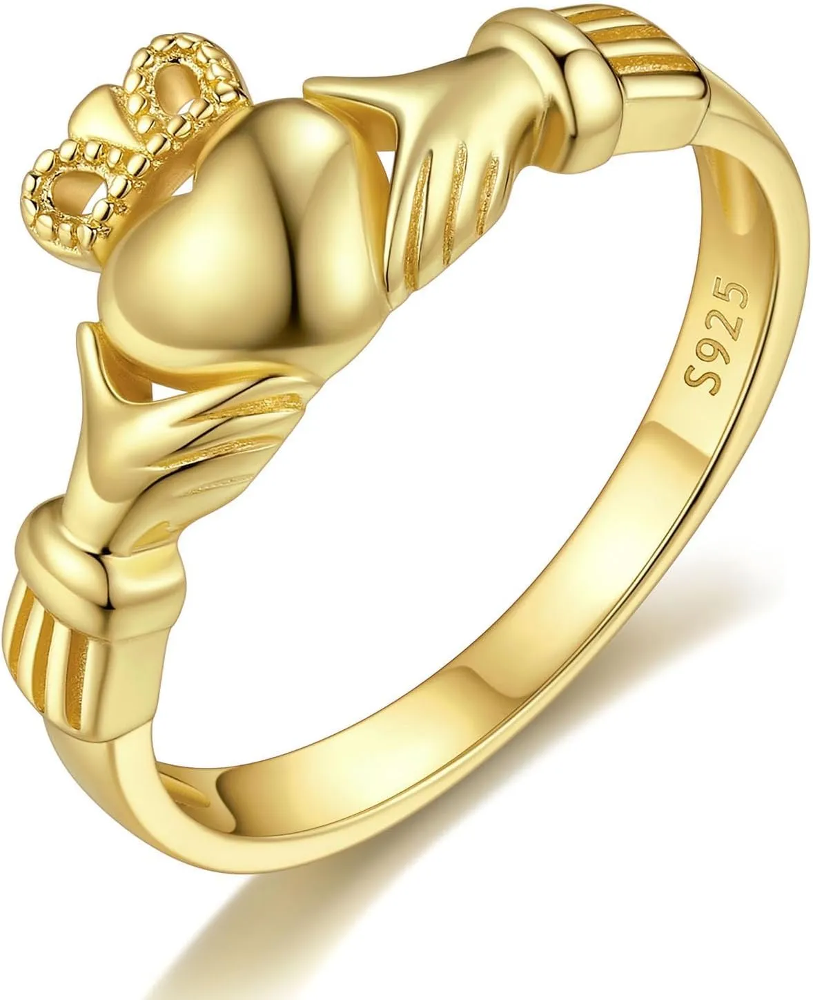 ChicSilver 925 Sterling Silver Claddagh/Triquetra Celtic Knot Promise Ring Size 4-12(Withe Gift Box)