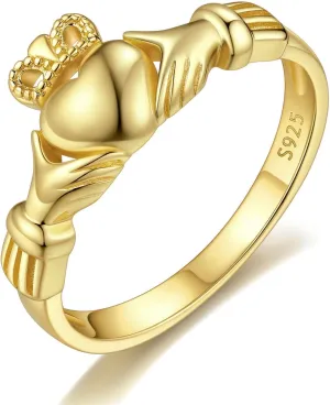 ChicSilver 925 Sterling Silver Claddagh/Triquetra Celtic Knot Promise Ring Size 4-12(Withe Gift Box)