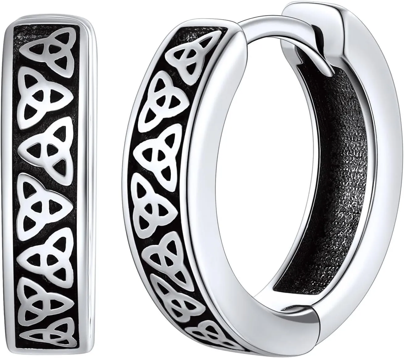 ChicSilver Mens Hoop Earrings Celtic Earrings Hoops Hypoallergenic Mens Earring Gift for Dad