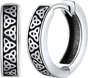 ChicSilver Mens Hoop Earrings Celtic Earrings Hoops Hypoallergenic Mens Earring Gift for Dad