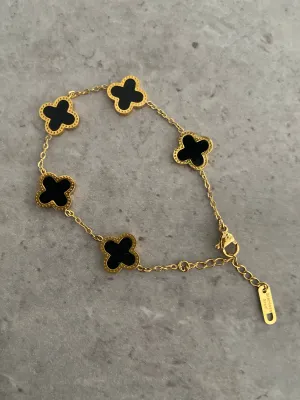 Clover Bracelet - Gold & Black