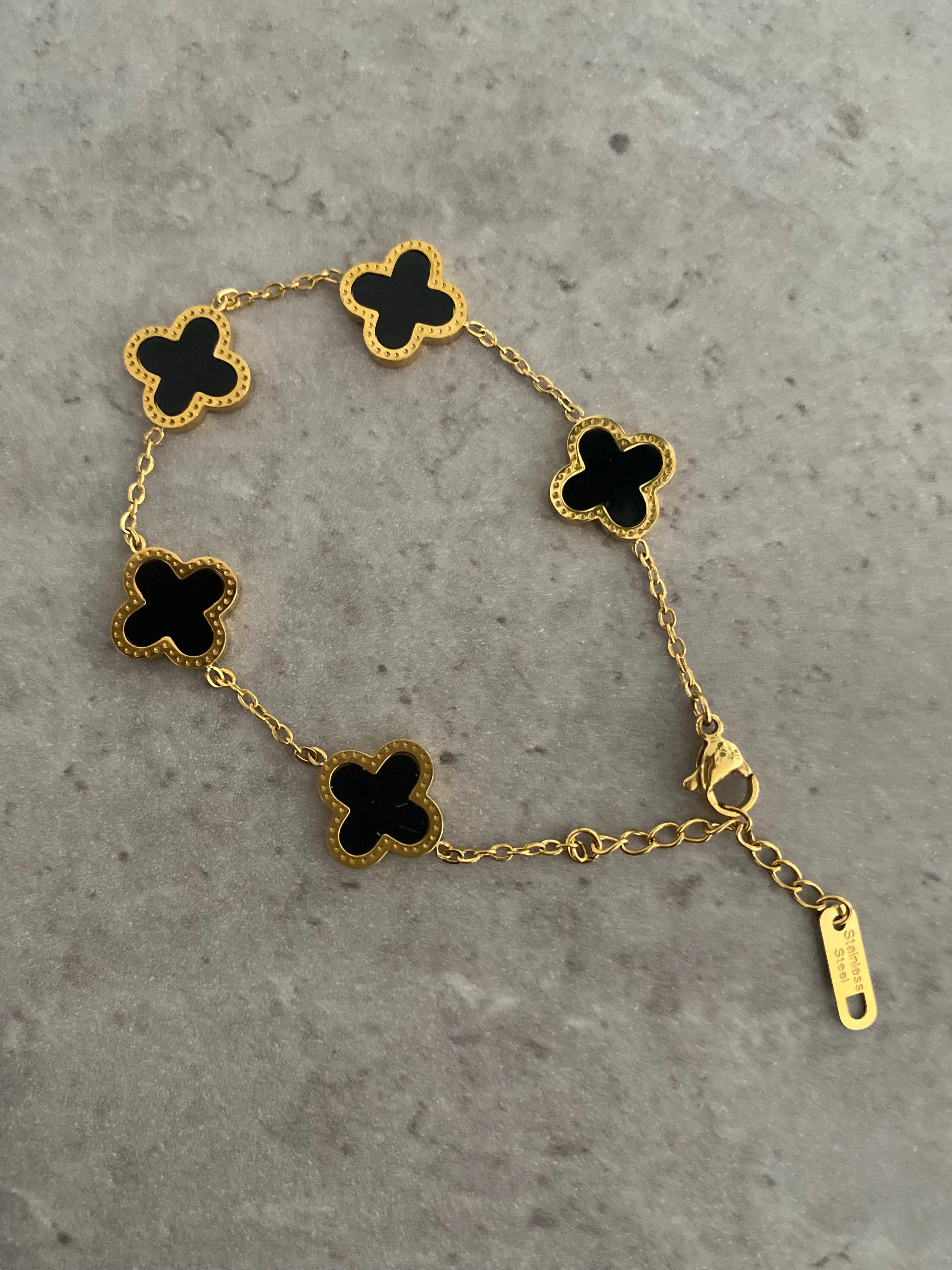 Clover Bracelet - Gold & Black