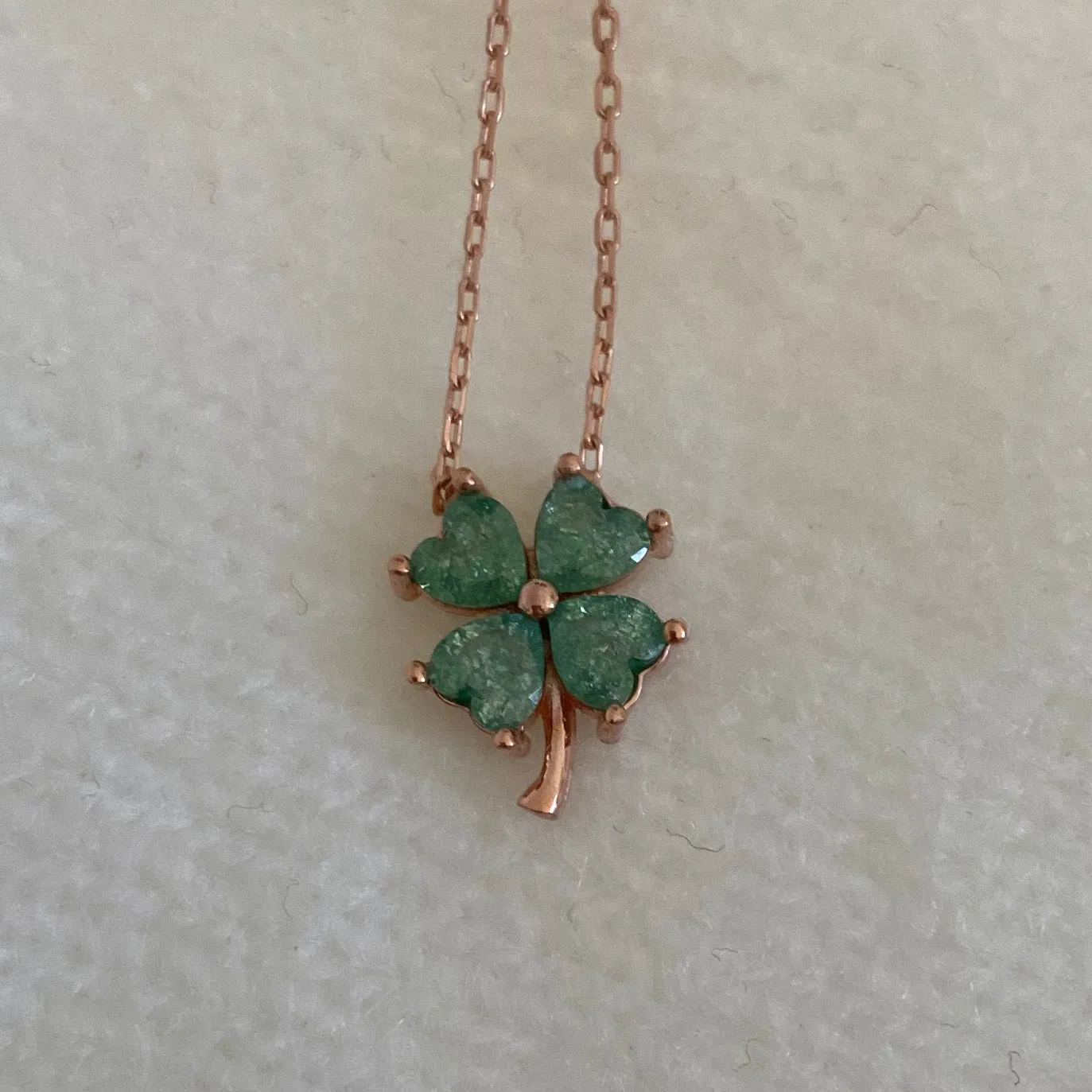 Clover Necklace Colorful Crystals