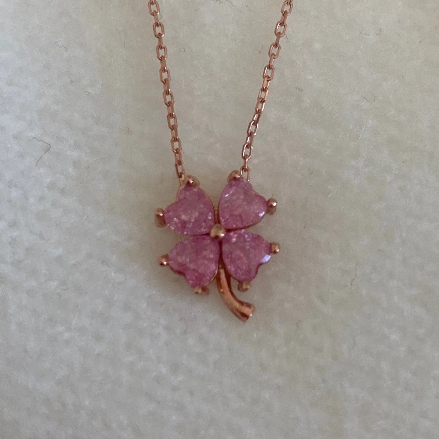 Clover Necklace Colorful Crystals
