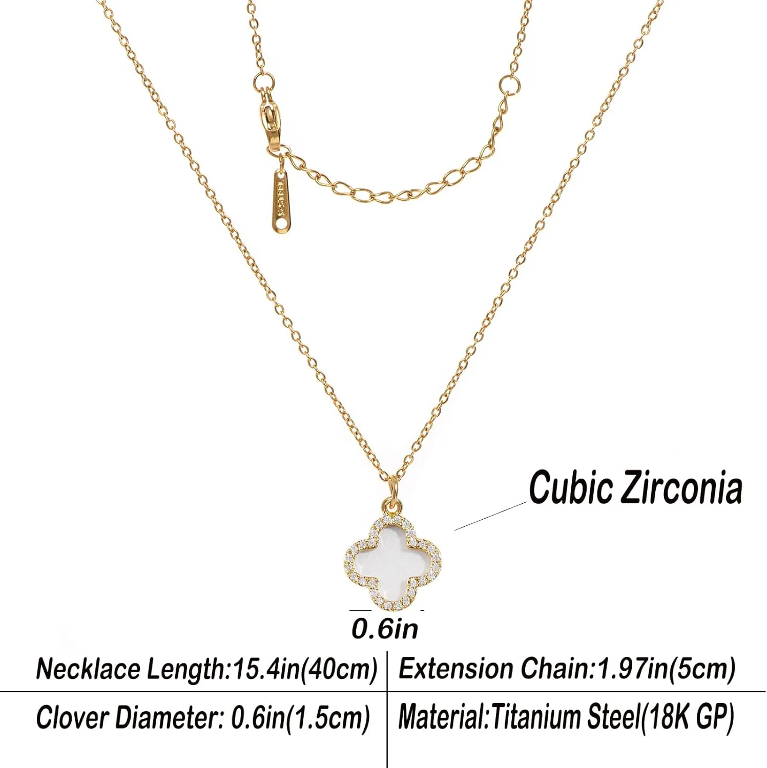 Clover Necklace For Women 14K Gold Plated/Silver Dainty Lucky Clover Pendent Necklace Trendy Four Leaf Clover Necklace Cute Simple Women's Jewelry Gift