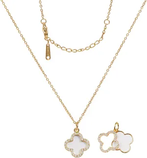 Clover Necklace For Women 14K Gold Plated/Silver Dainty Lucky Clover Pendent Necklace Trendy Four Leaf Clover Necklace Cute Simple Women's Jewelry Gift