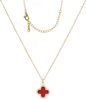 Clover Necklace For Women 14K Gold Plated/Silver Dainty Lucky Clover Pendent Necklace Trendy Four Leaf Clover Necklace Cute Simple Women's Jewelry Gift