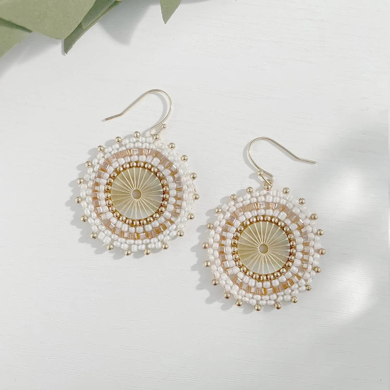 Colorful Bead Earrings For Women Summer Beach Handmade Bead Earrings Bohemia Hoop Dangle Earring For women
