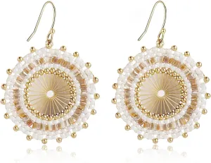 Colorful Bead Earrings For Women Summer Beach Handmade Bead Earrings Bohemia Hoop Dangle Earring For women