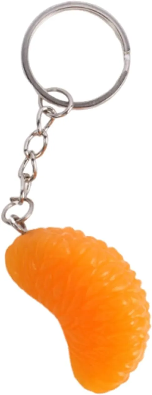 COLORFUL BLING Creative 3D Fruits Keychain Funny Simulated Fresh Strawberry Pitaya Grape Orange Key Ring Bag Jewelry