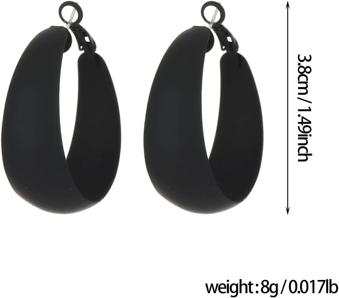 Colorful Candy Round Circle Lightweight C Shape Hoop Earrings for Women Exaggerate Big Summer Earrings