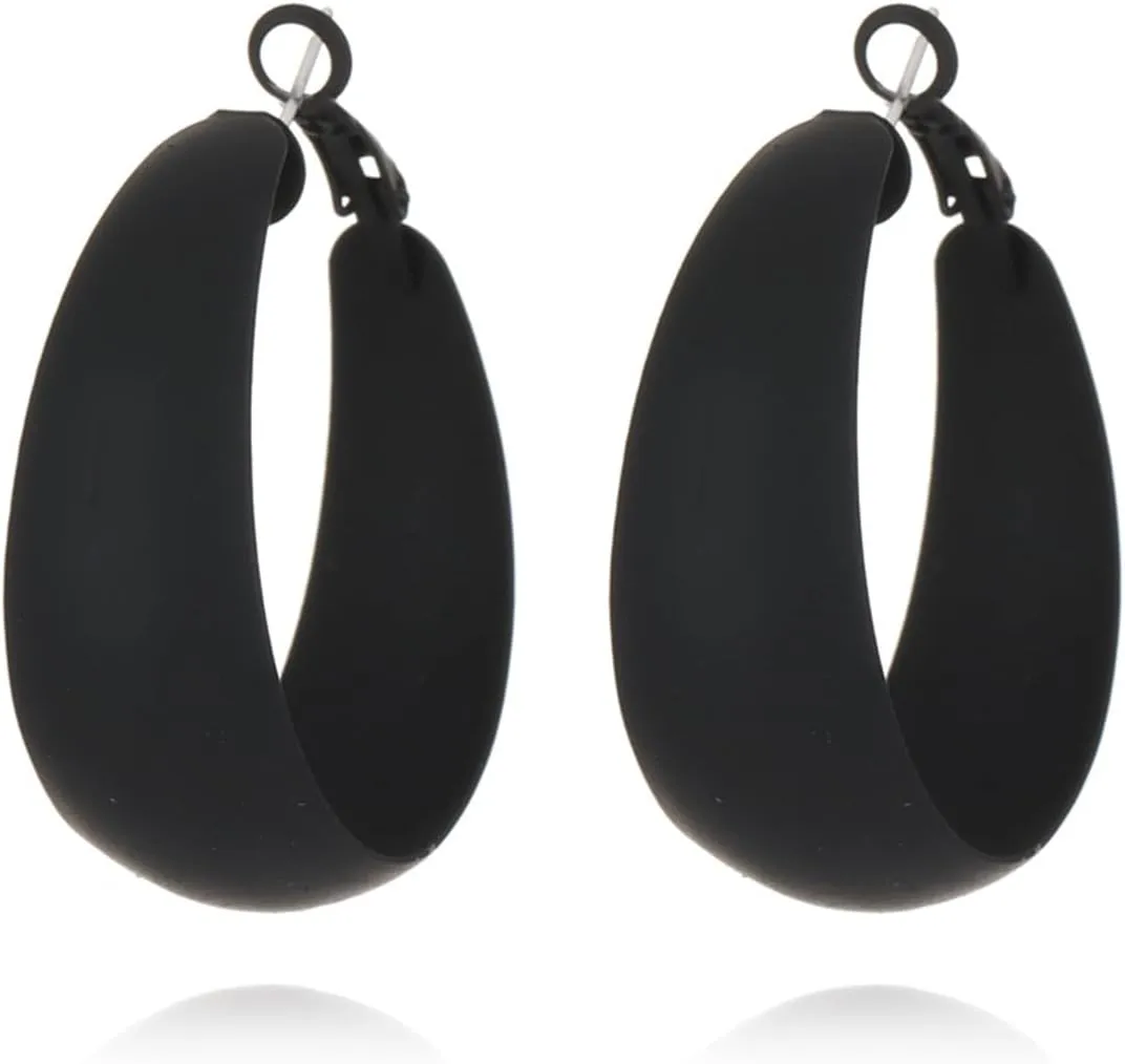 Colorful Candy Round Circle Lightweight C Shape Hoop Earrings for Women Exaggerate Big Summer Earrings